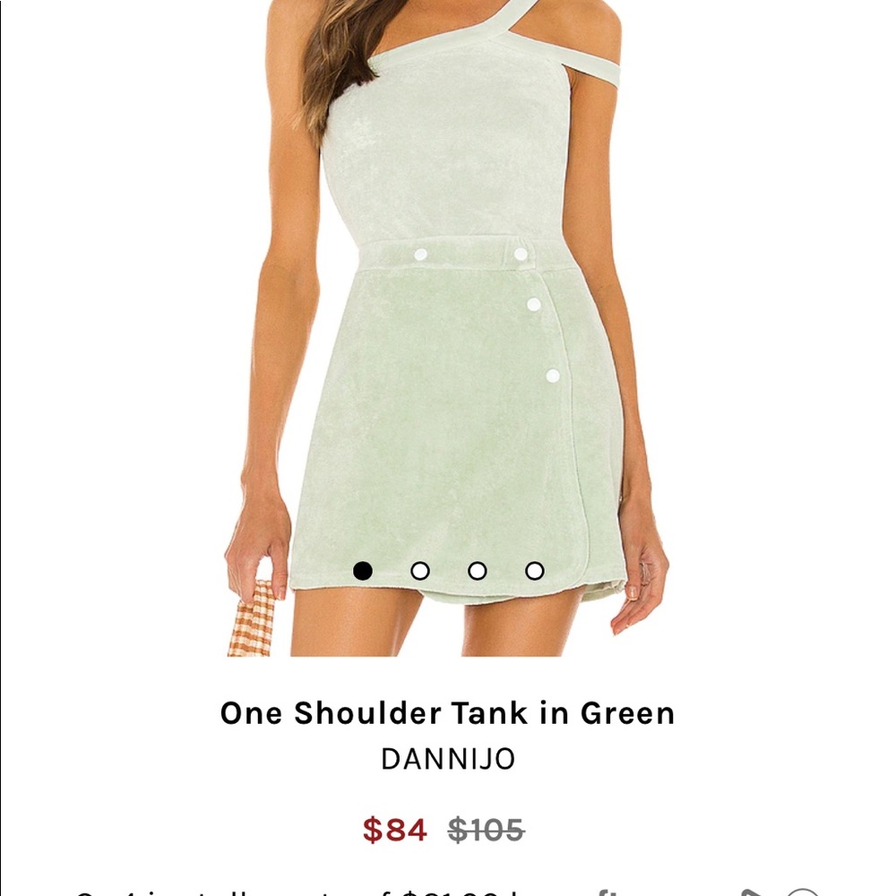 DANNIJO One Shoulder Green Tank Top